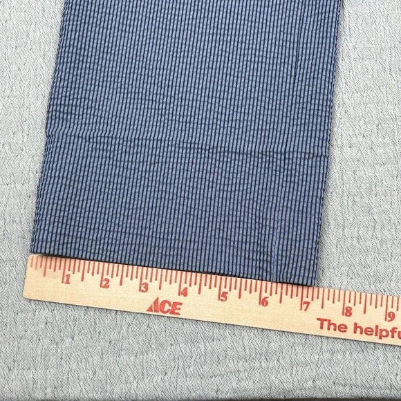 Paisley Gray Pants Mens 34x32 Slim Fit White Blue Seersucker Preppy - Picture 2 of 9